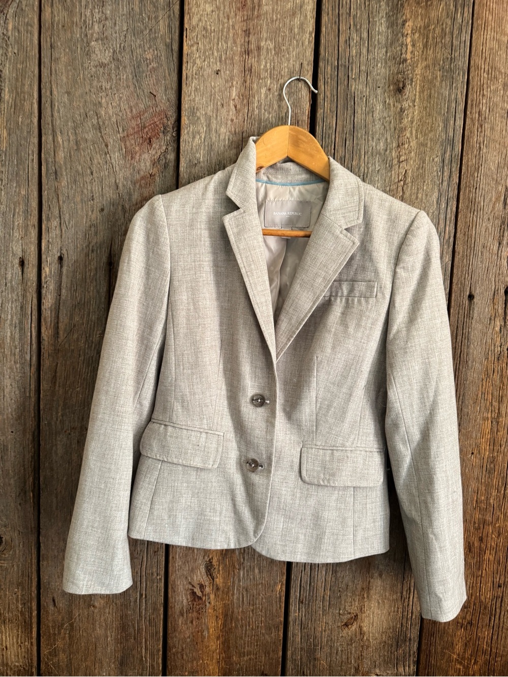 Banana Republic Light Gray Tailored Women's Blazer